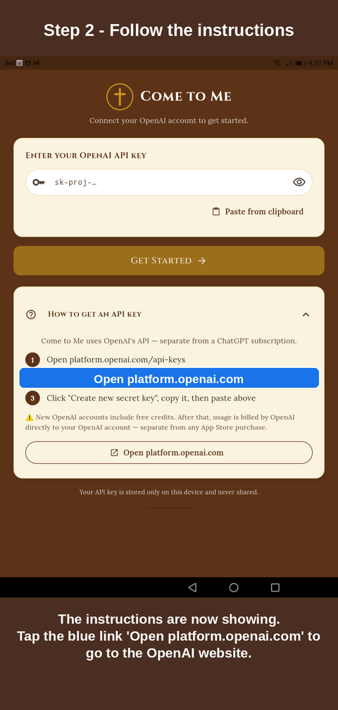 Step 2 — Follow the instructions