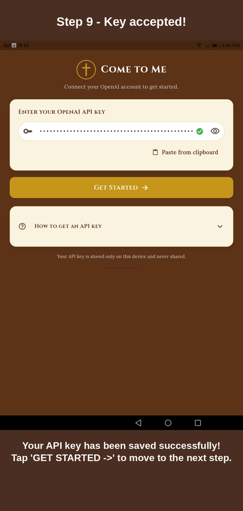 Step 9 — Key accepted!